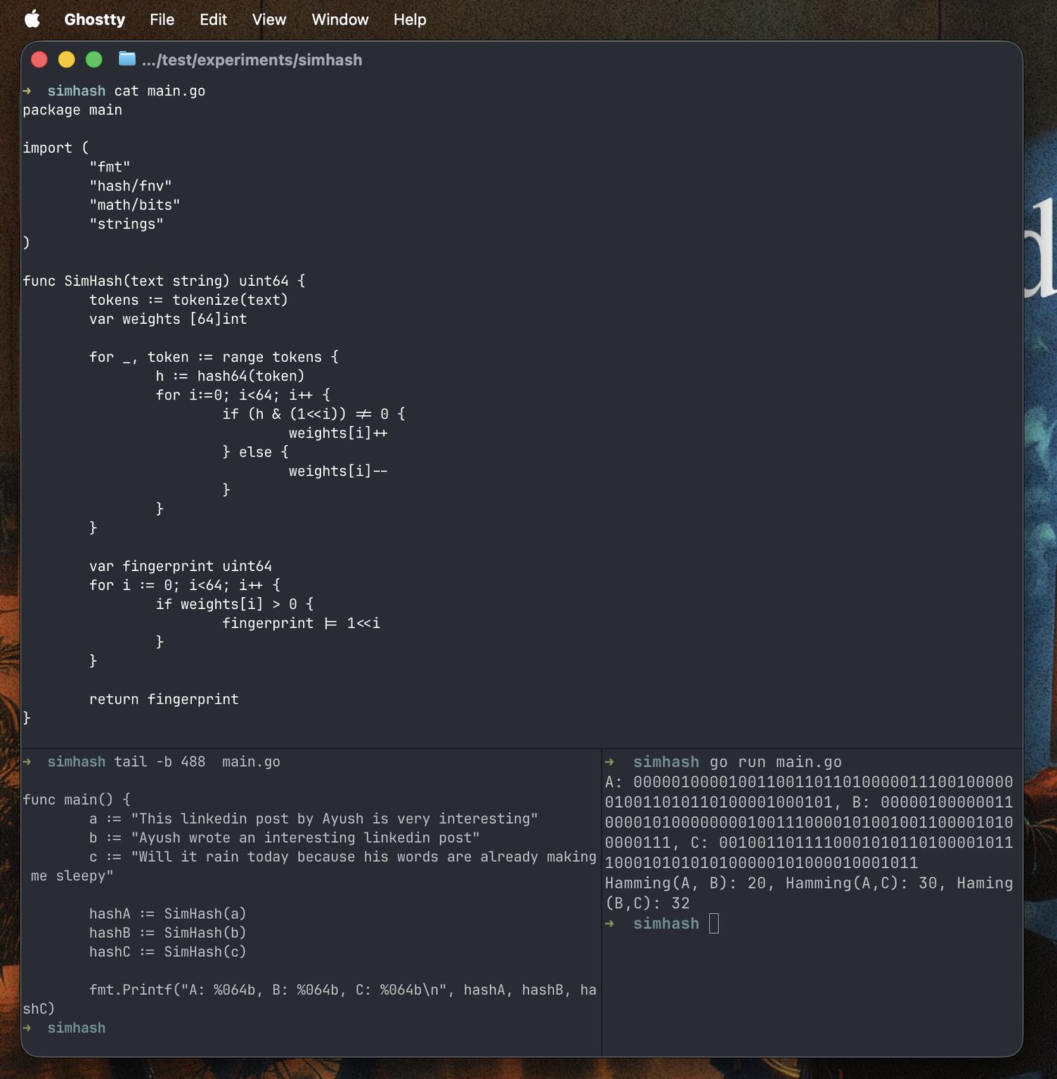 Simhash Implementation